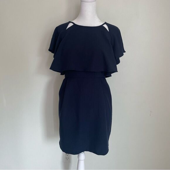 ASOS Navy Blue Viscose Blend Dress Women’s Size 12 - Picture 9 of 9